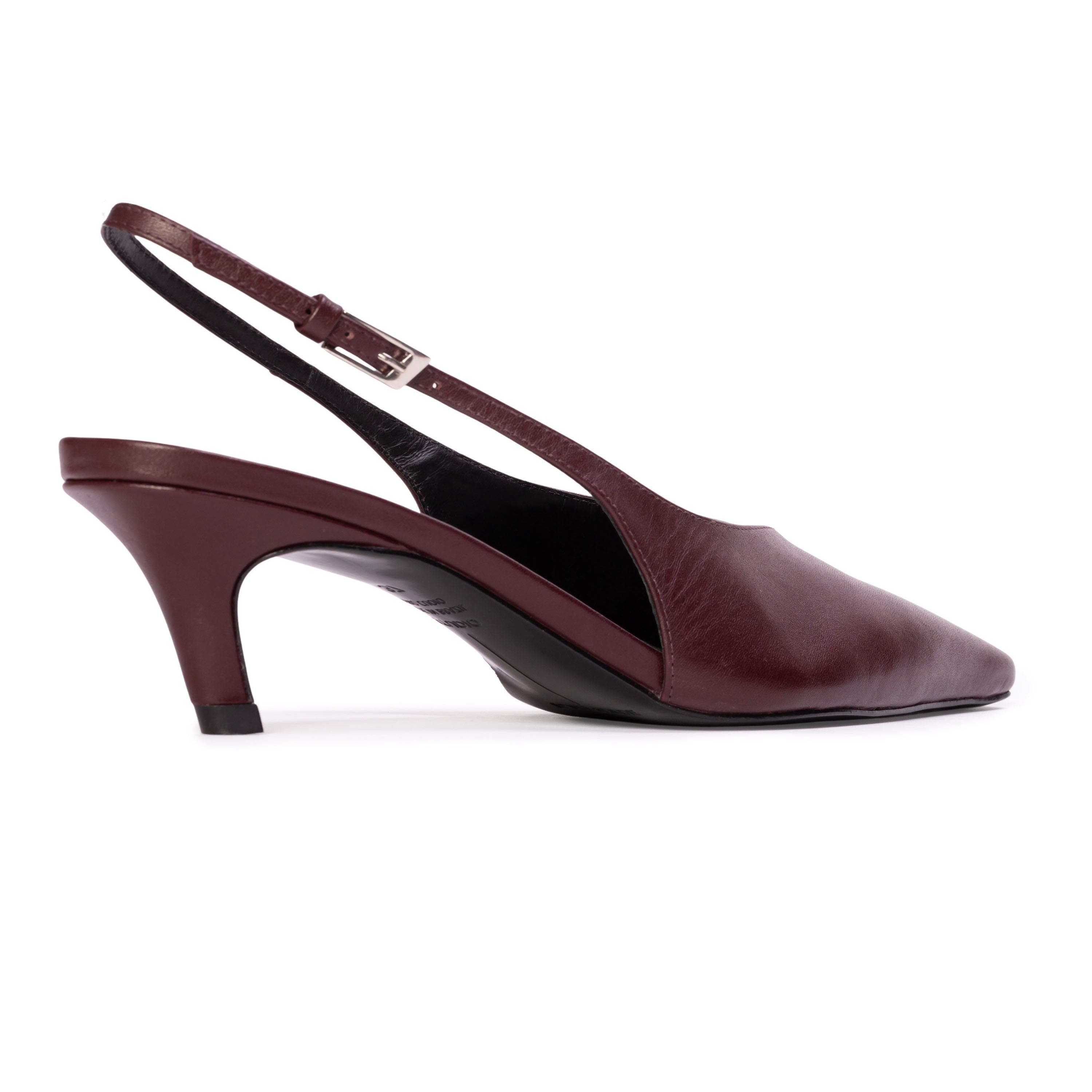 BLACK SUEDE STUDIO Lou 50 Slingback Pump, Alternate, color, Bordeaux Leather
