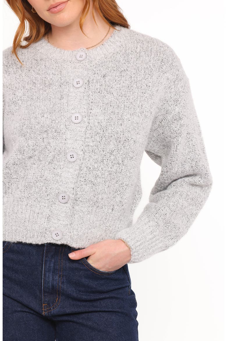 Lucah Fuzzy Cardigan, Alternate, color, GREY