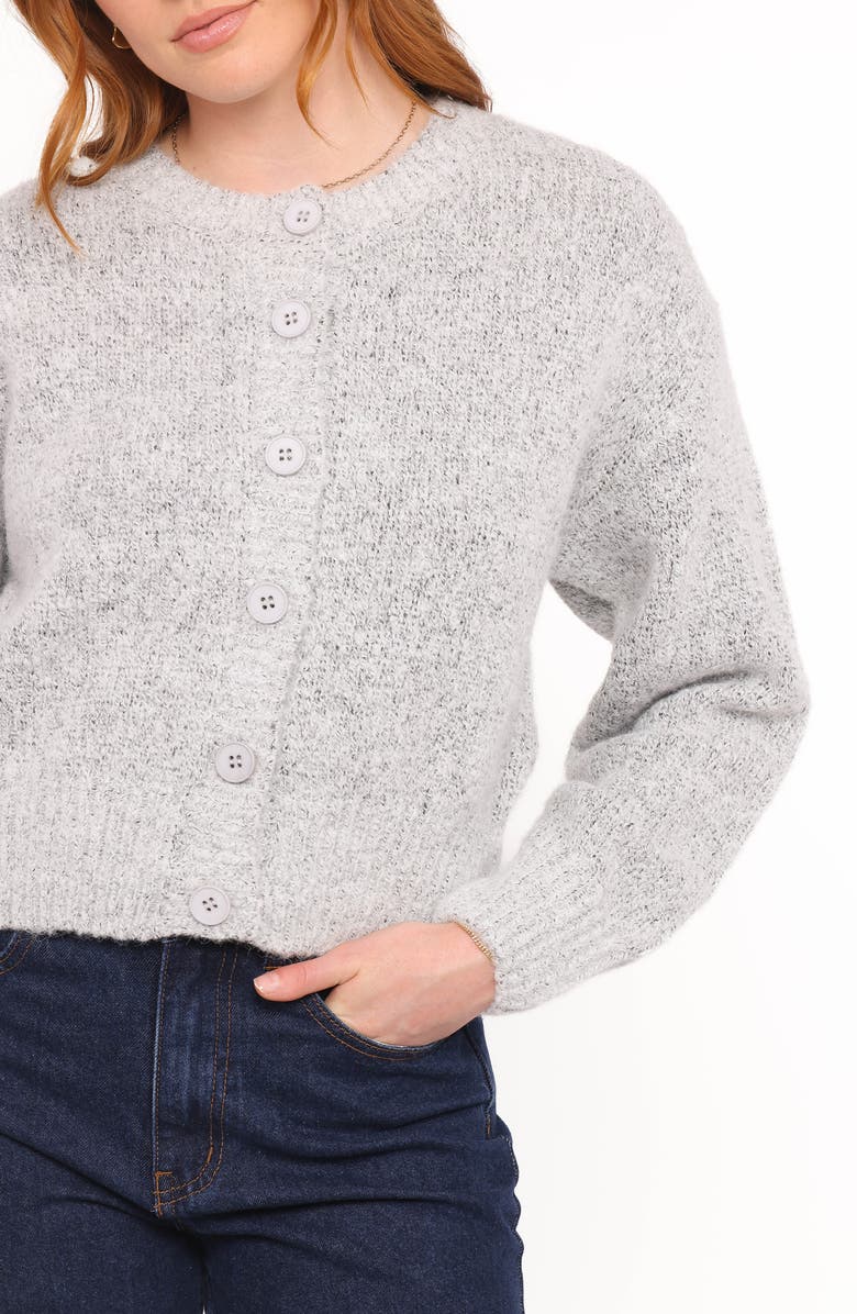 Petal & Pup Lucah Fuzzy Cardigan, Alternate, color, Grey