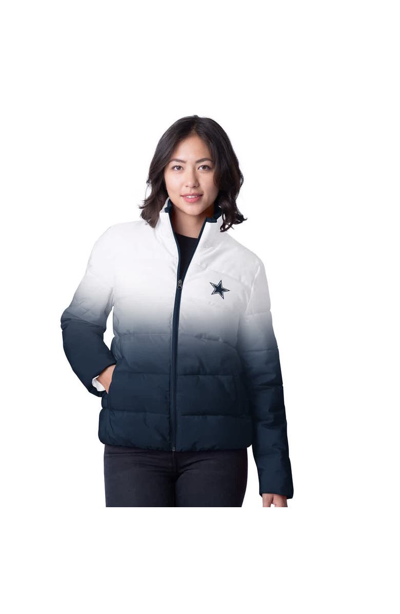 G-III 4HER BY CARL BANKS Women
s G-III 4Her by Carl Banks  White Dallas Cowboys Overtime Ombre Full-Zip Puffer Jacket, Alternate, color, White