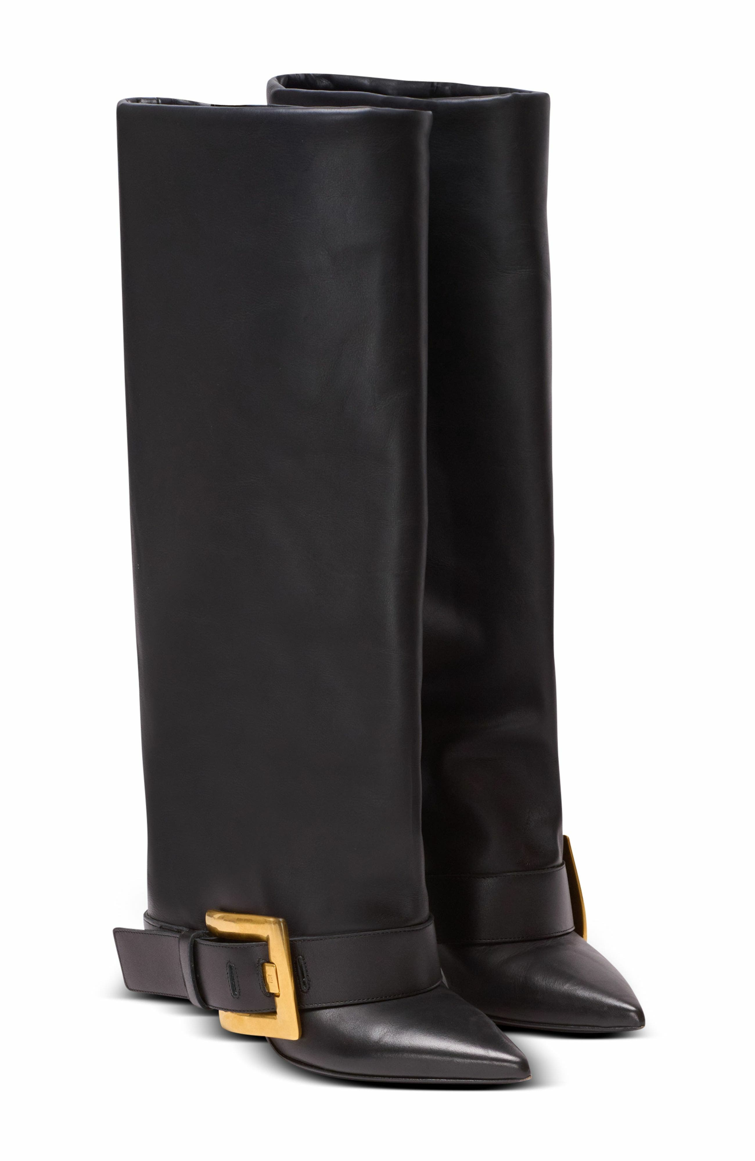 Anthem Calfskin Leather Boots, Main, color, Black