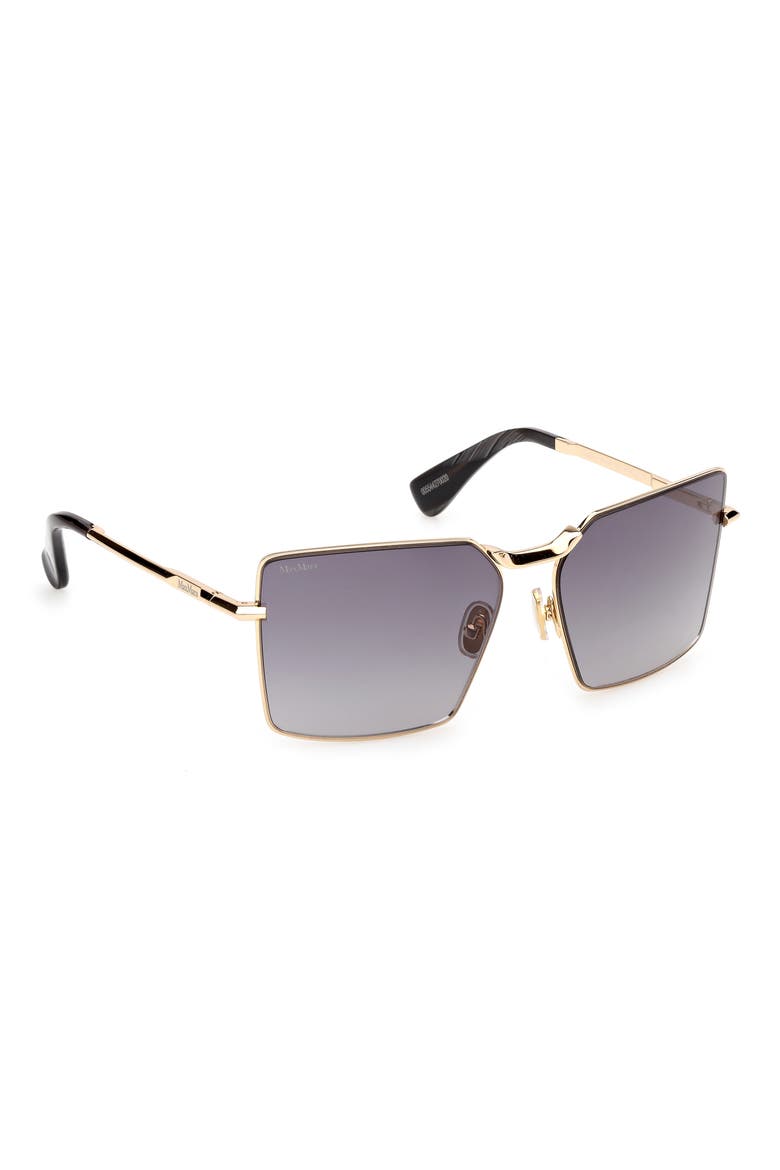 58mm Gradient Rectangular Sunglasses, Alternate, color, SHINY DEEP GOLD / SMOKE