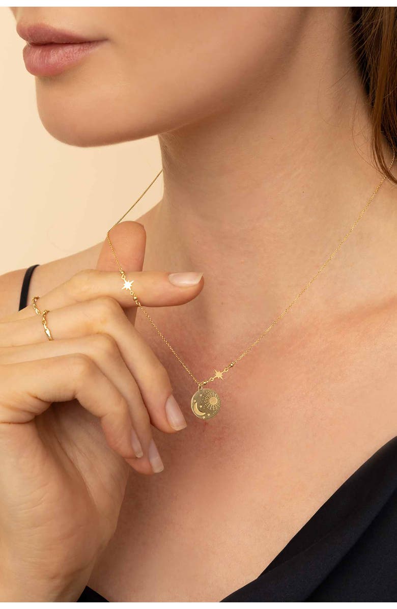 Oradina 14K Yellow Gold Winter Solstice Pendant Necklace, Alternate, color, Yellow Gold