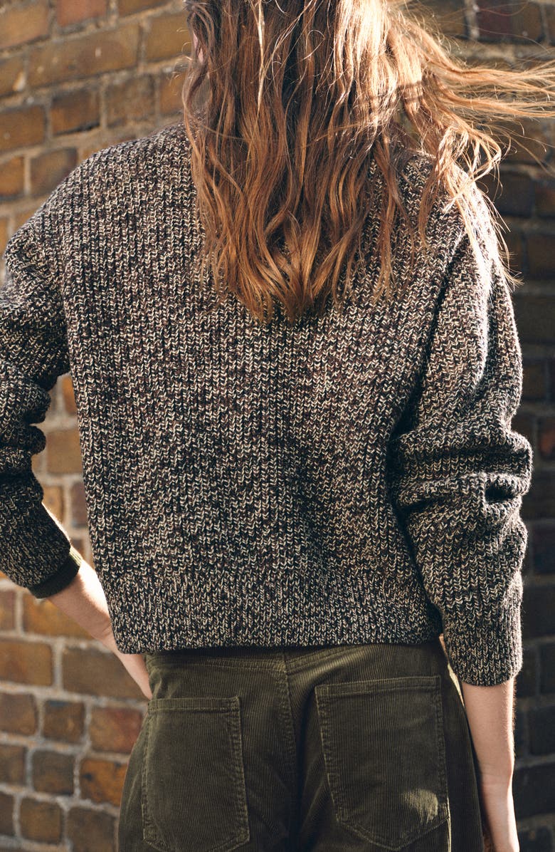 MANGO Mélange Zip-Up Cardigan, Alternate, color, Chocolate