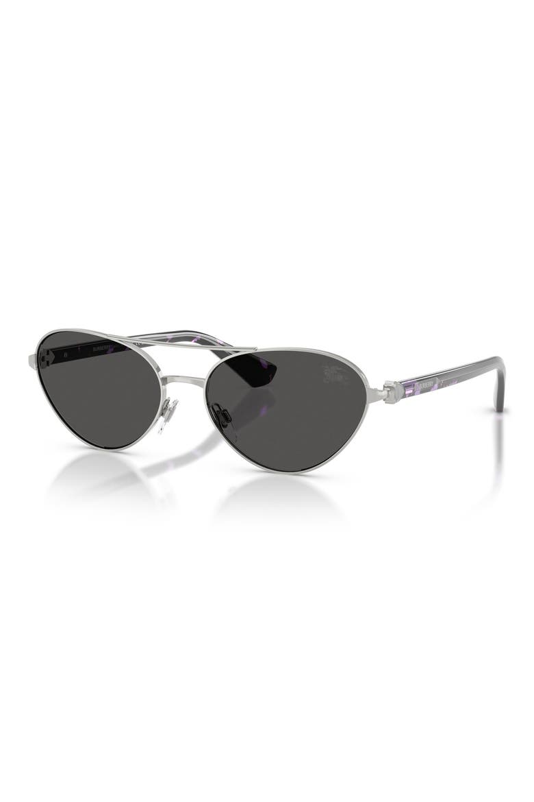 58mm Pilot Sunglasses, Alternate, color, SILVER