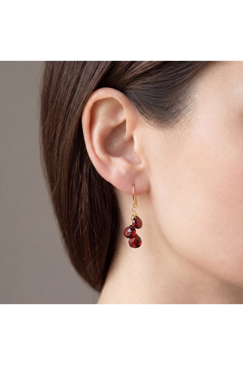 Garnet Bead Dangle Earrings, Alternate, color, Garnet