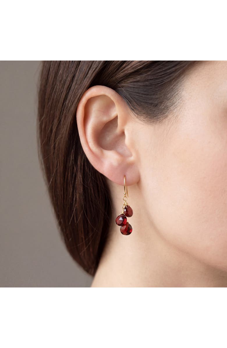 The Lovery Fine Jewelry Garnet Bead Dangle Earrings, Alternate, color, Garnet