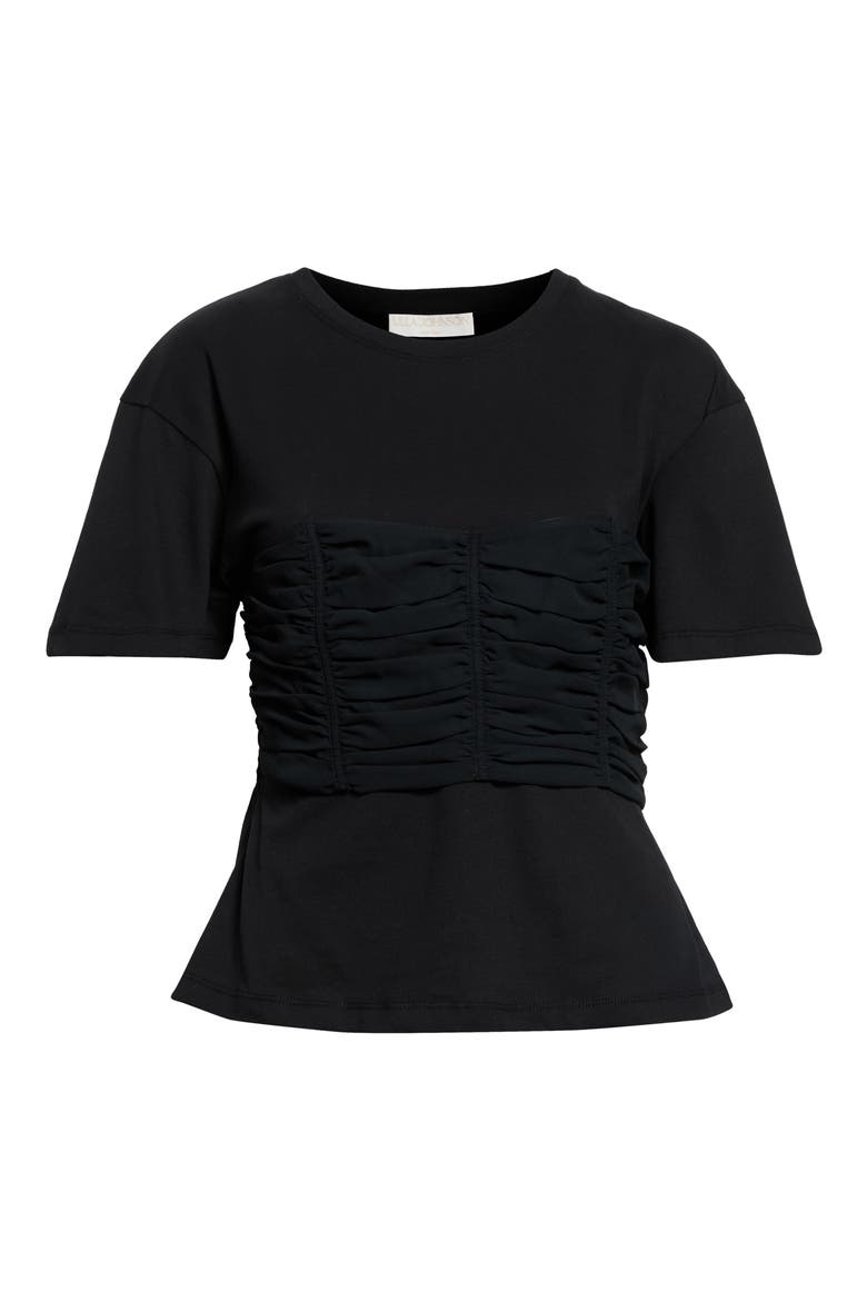 Mila Mixed Media Top, Main, color, NOIR