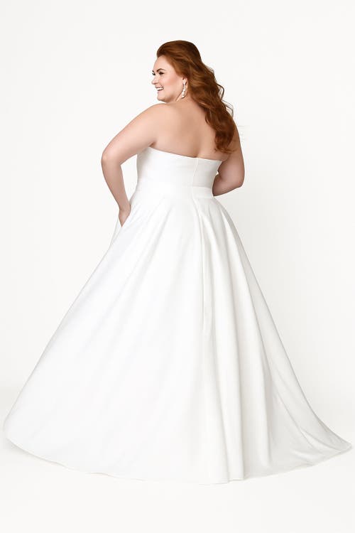 Sydney's Closet Plus Size Halter Wedding Dress In White