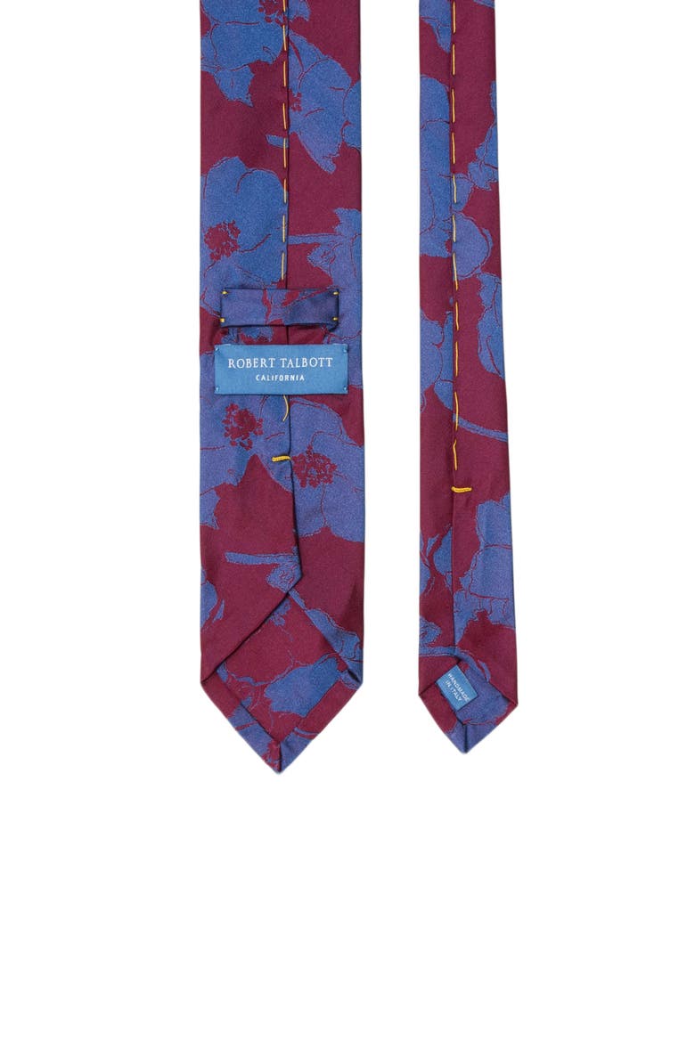 Duvall Large Floral Jacquard Unlined Necktie, Alternate, color, Red
