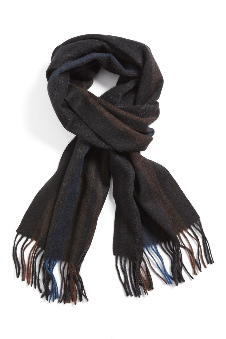 Lambswool Scarf, Main, color, NAVY/ BLACK/ BROWN