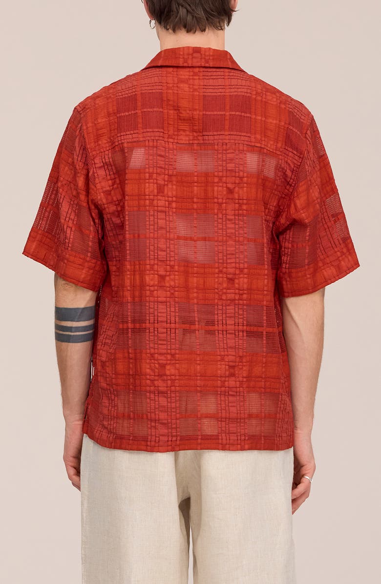 NN07 Ben 50066 Textured Short Sleeve Button-Up Shirt, Alternate, color, Sienna Heat