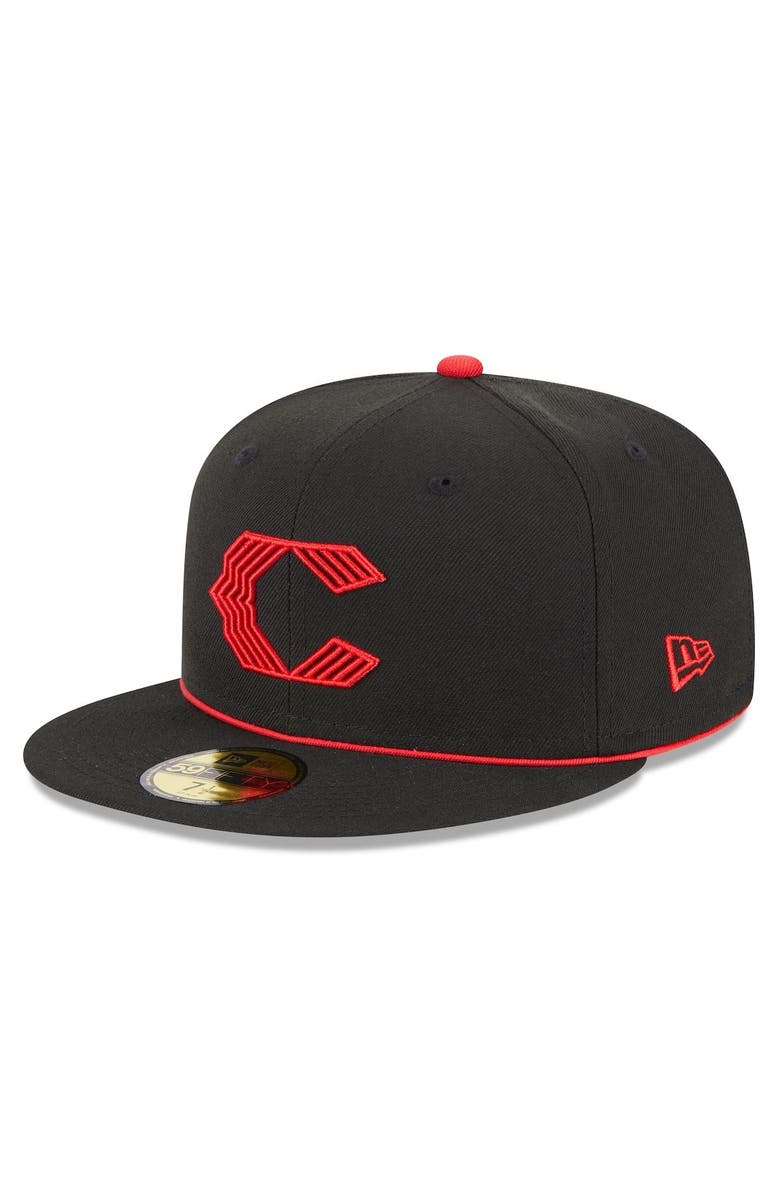 New Era Men's New Era Black Cincinnati Reds 2023 City Connect 59FIFTY Fitted Hat, Main, color, Black