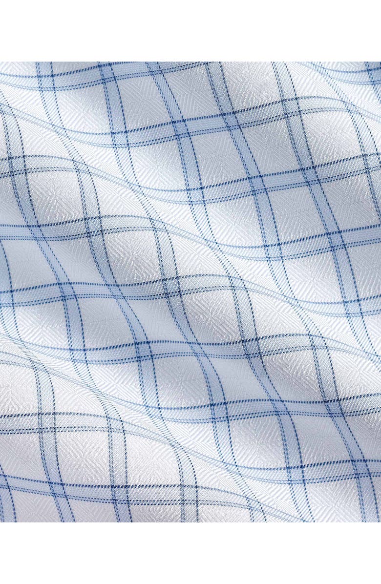 David Donahue Fit Dobby Check Cotton Dress Shirt, Alternate, color, White/Sky