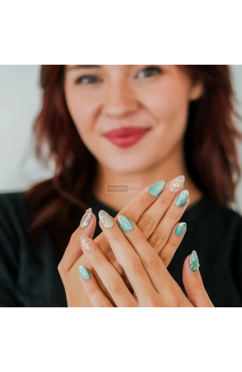 The Only Nails Jade Bloom Mint - Short Almond - Nail Set, Alternate, color, Mint Green