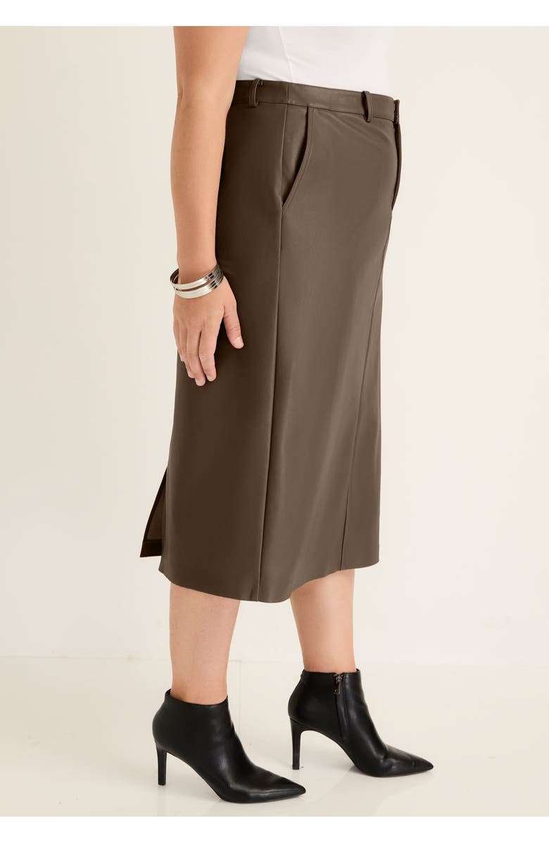 June + Vie Faux Leather Skirt, Alternate, color, Cocoa