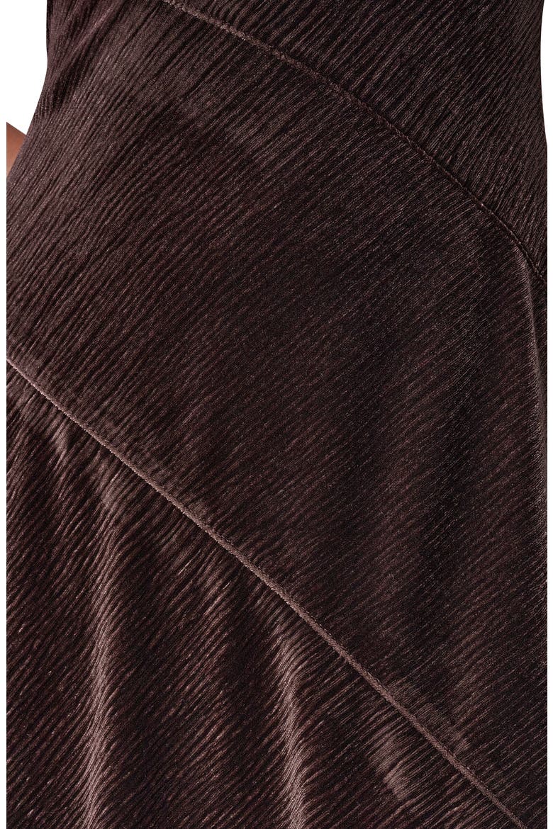 Metallic Plissè Midi Dress, Alternate, color, ESPRESSO