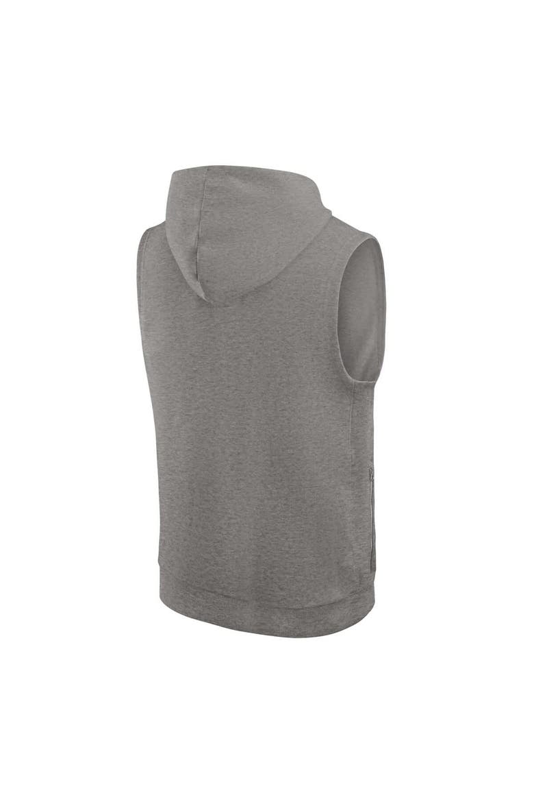 Men's Nike Heather Gray Syracuse Orange Sleeveless Pullover Hoodie, Alternate, color, Heather Gray