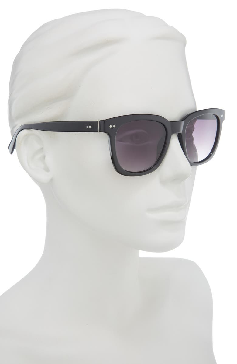 Vince Camuto Square Sunglasses, Alternate, color, Black