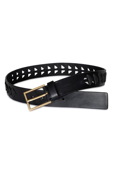 Triangle Slice Leather Belt
