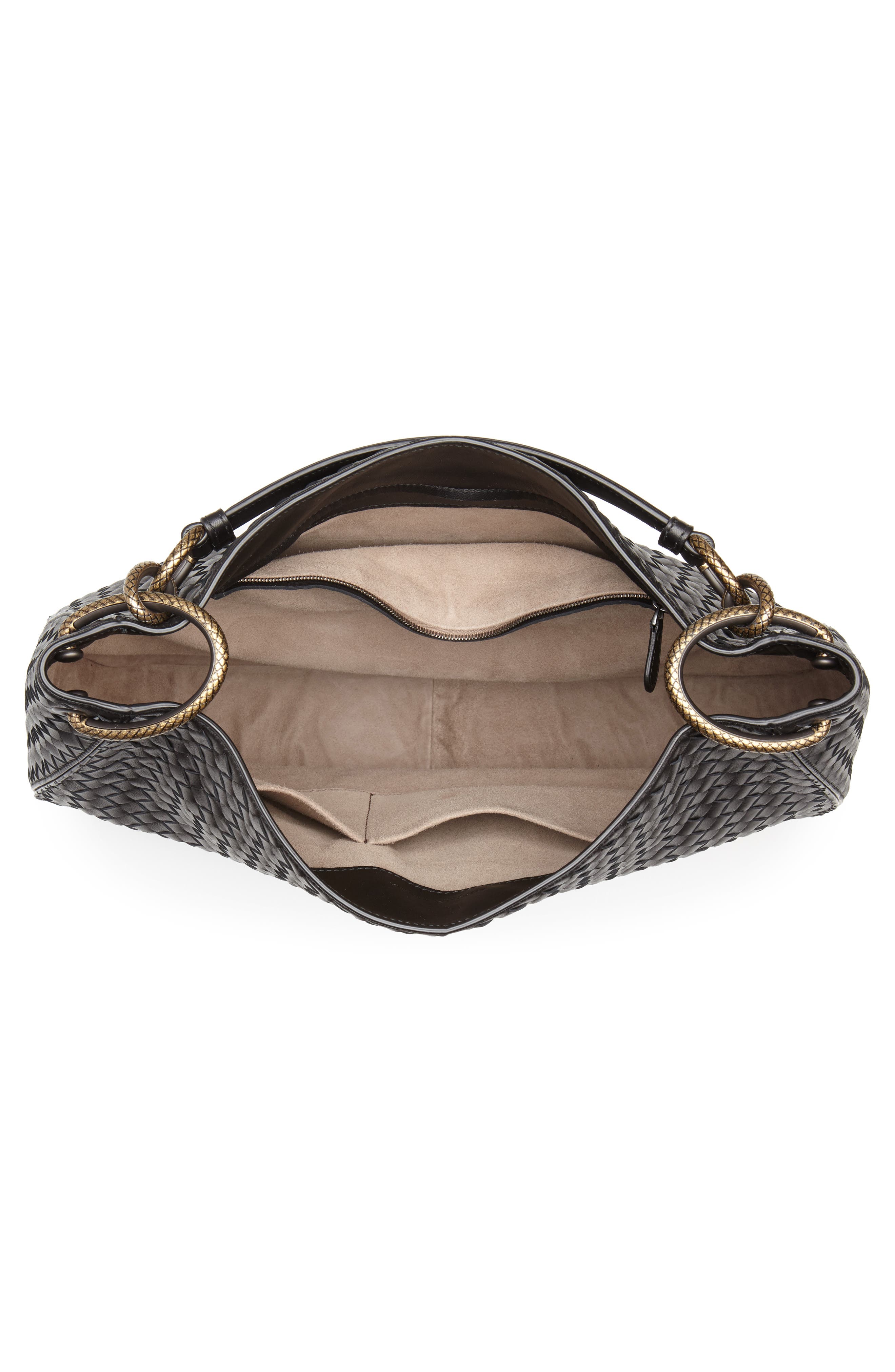 Bottega Veneta Large Loop Woven Leather Hobo, Alternate, color, 