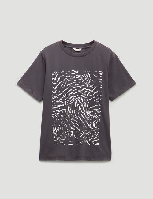 Hush Metallic Graphic T-shirt In Gray