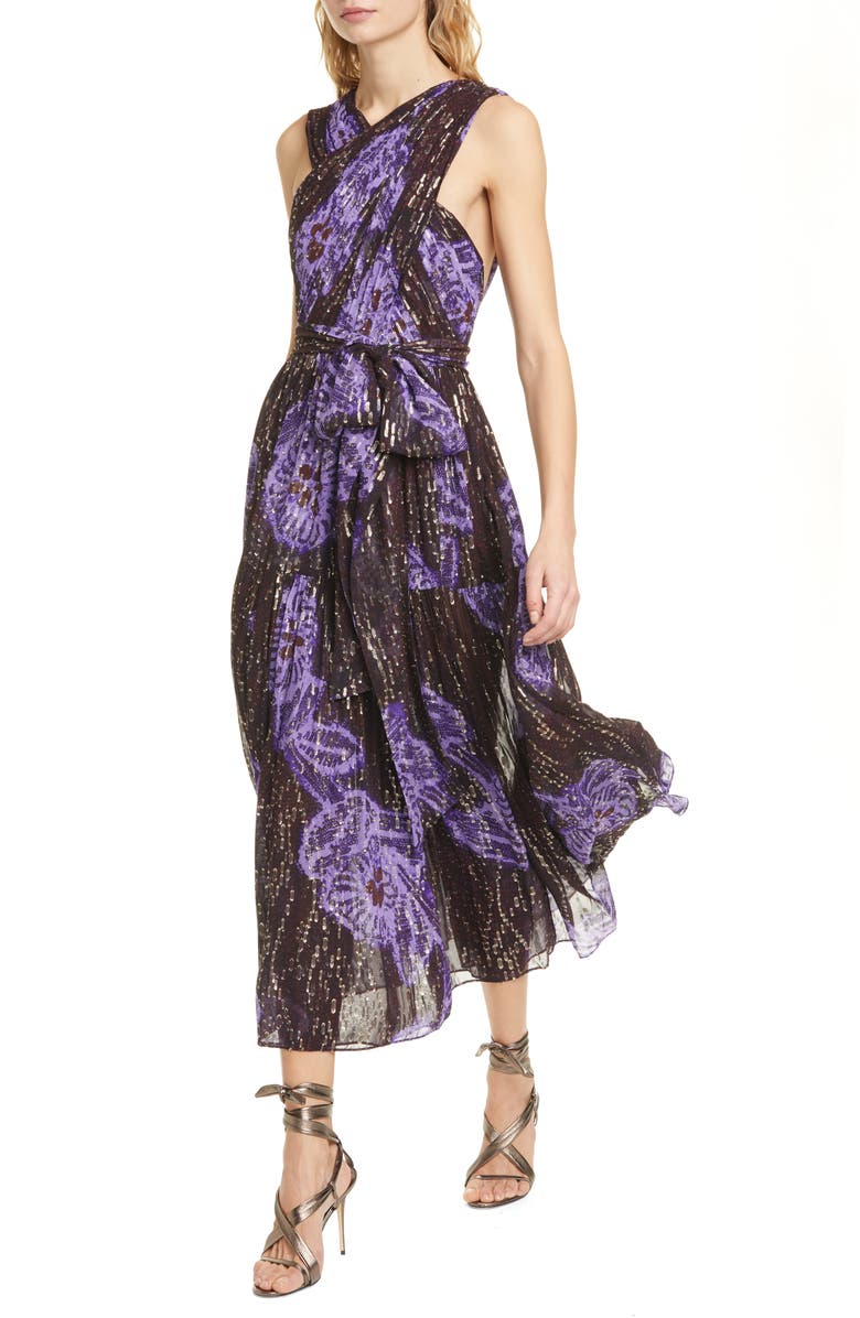 Ulla Johnson Adora Silk Blend Midi Dress, Main, color,