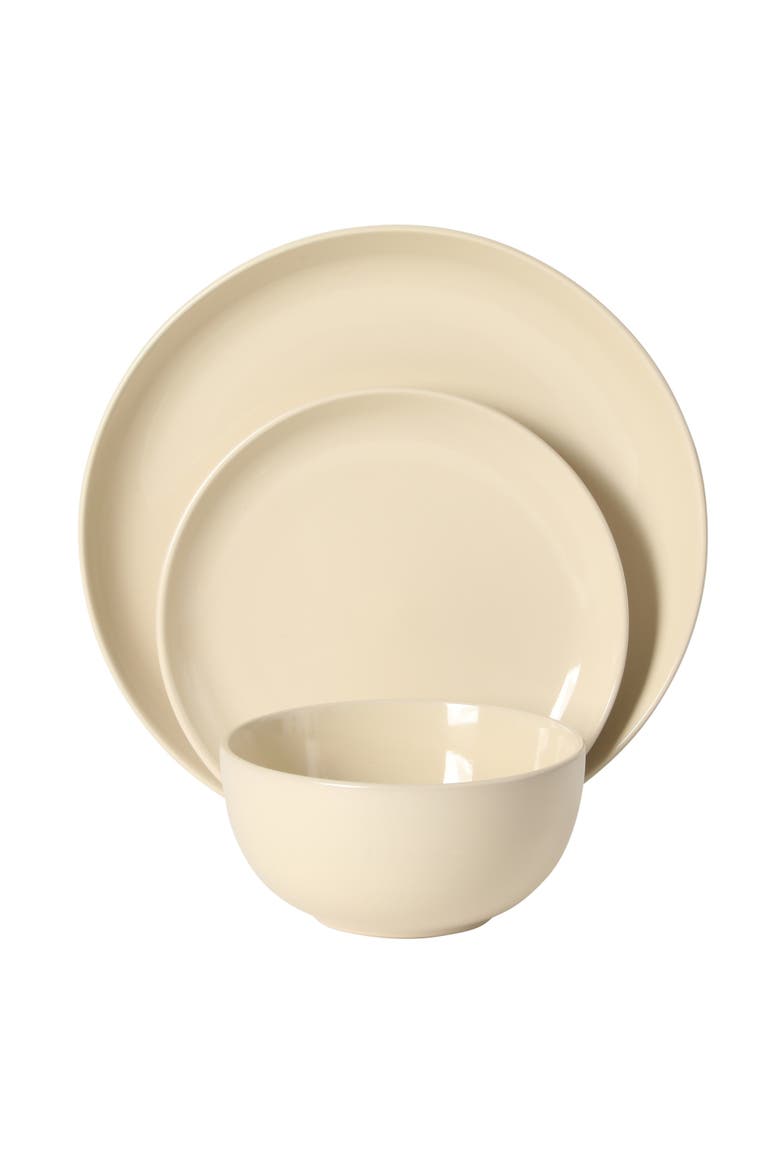 Rockaway 12 Piece Matte Two-Tone Stoneware Dinnerware Set, Service for 4, Alternate, color, Cream
