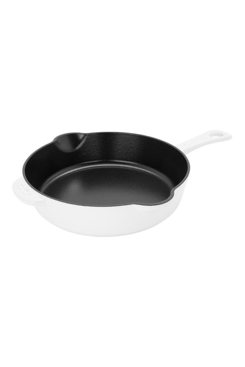 8.5-Inch Enameled Cast Iron Traditional Deep Skillet, Main, color, WHITE