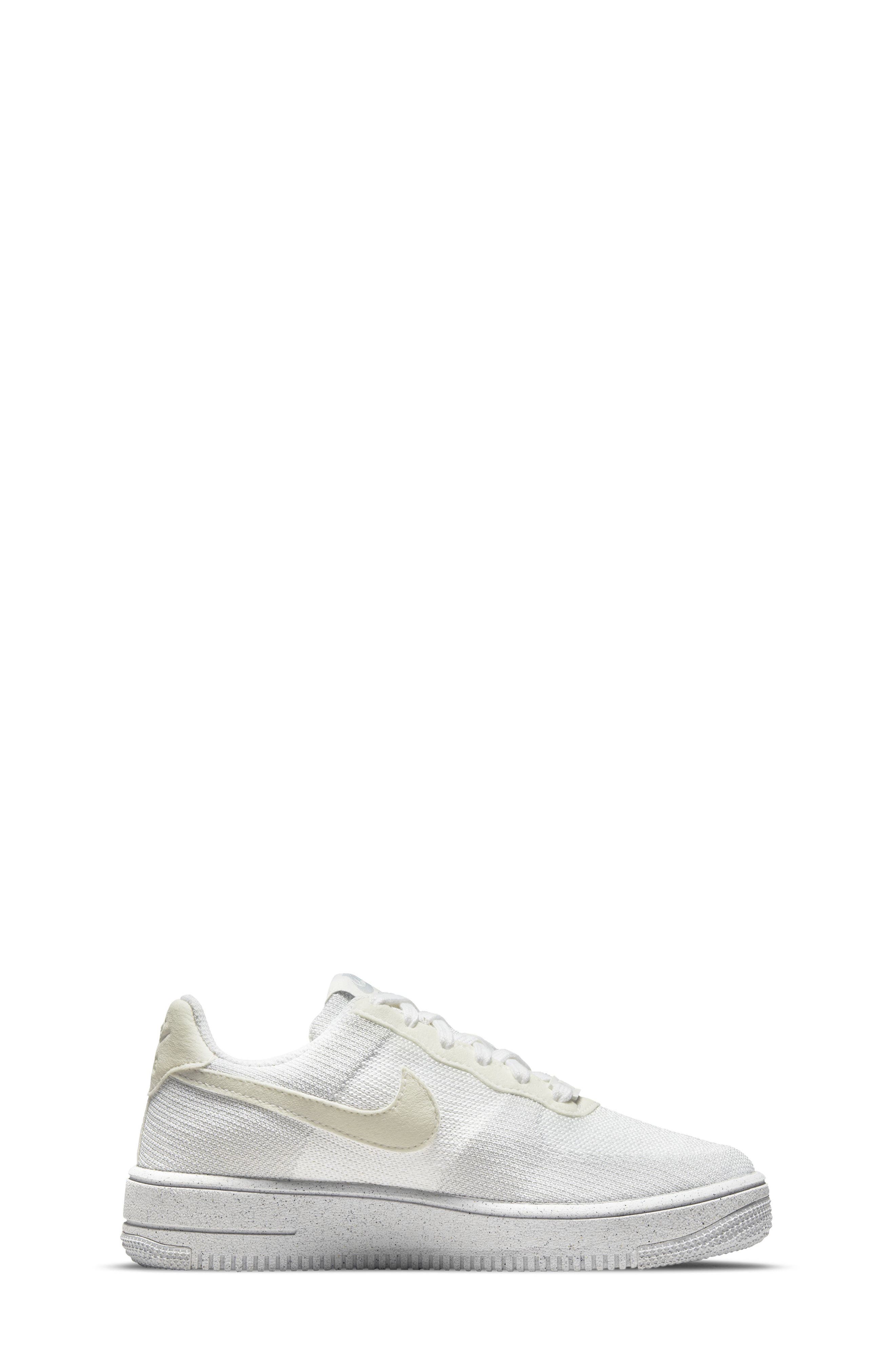 Air Force 1 Crater Flyknit Sneaker, Alternate, color, WHITE/ SAIL/ WOLF GREY