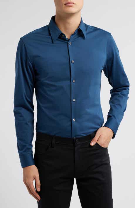 Theory Sylvain ND Structure Knit Button-Up Shirt