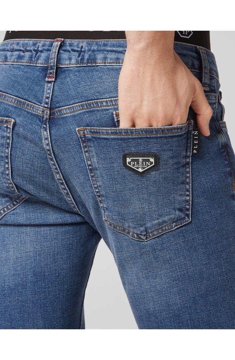 PHILIPP PLEIN Denim Trousers Slim Fit Basic Men, Alternate, color, Royalty