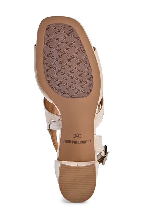 Johnston & Murphy Everly Asymmetric Slingback Sandal In Bone Glove Leather