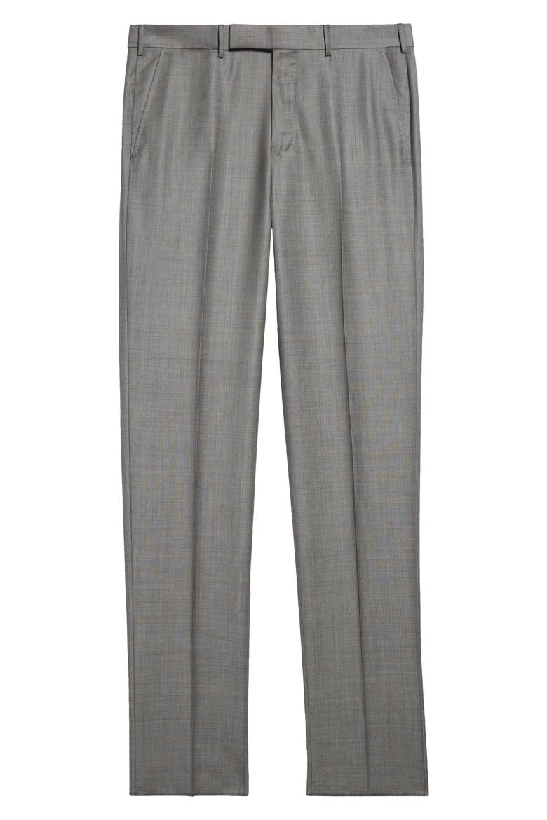 Mélange Wool Pants, Alternate, color, MD GRY SLD