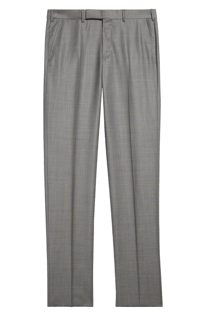 ZEGNA Mélange Wool Pants, Alternate, color, Md Gry Sld