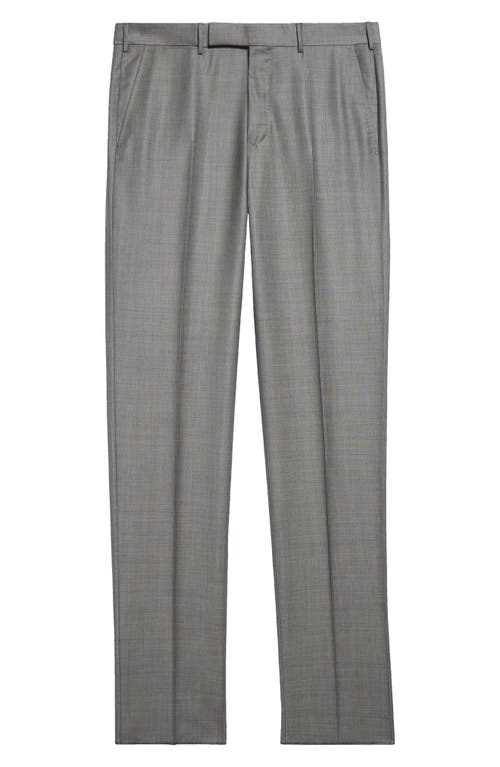 Zegna Mélange Wool Pants In Md Gry Sld