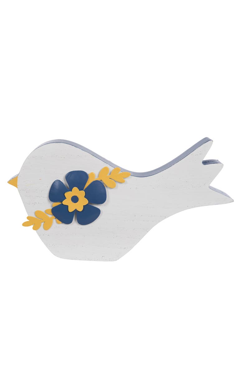 Transpac MDF Bird Citrus Indigo Figural Wood Decorations Blue and White for Spring Home Decor, Main, color, Multicolored