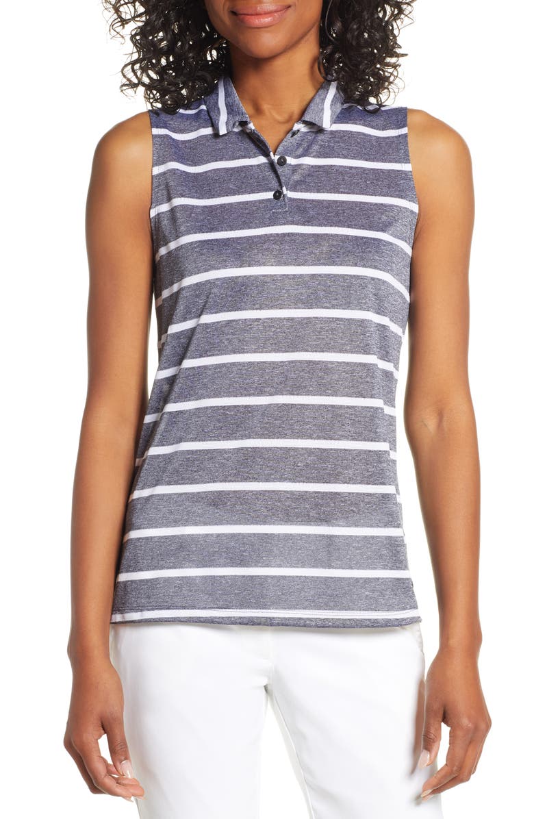 Nike Dri-FIT Stripe Sleeveless Polo, Main, color, 