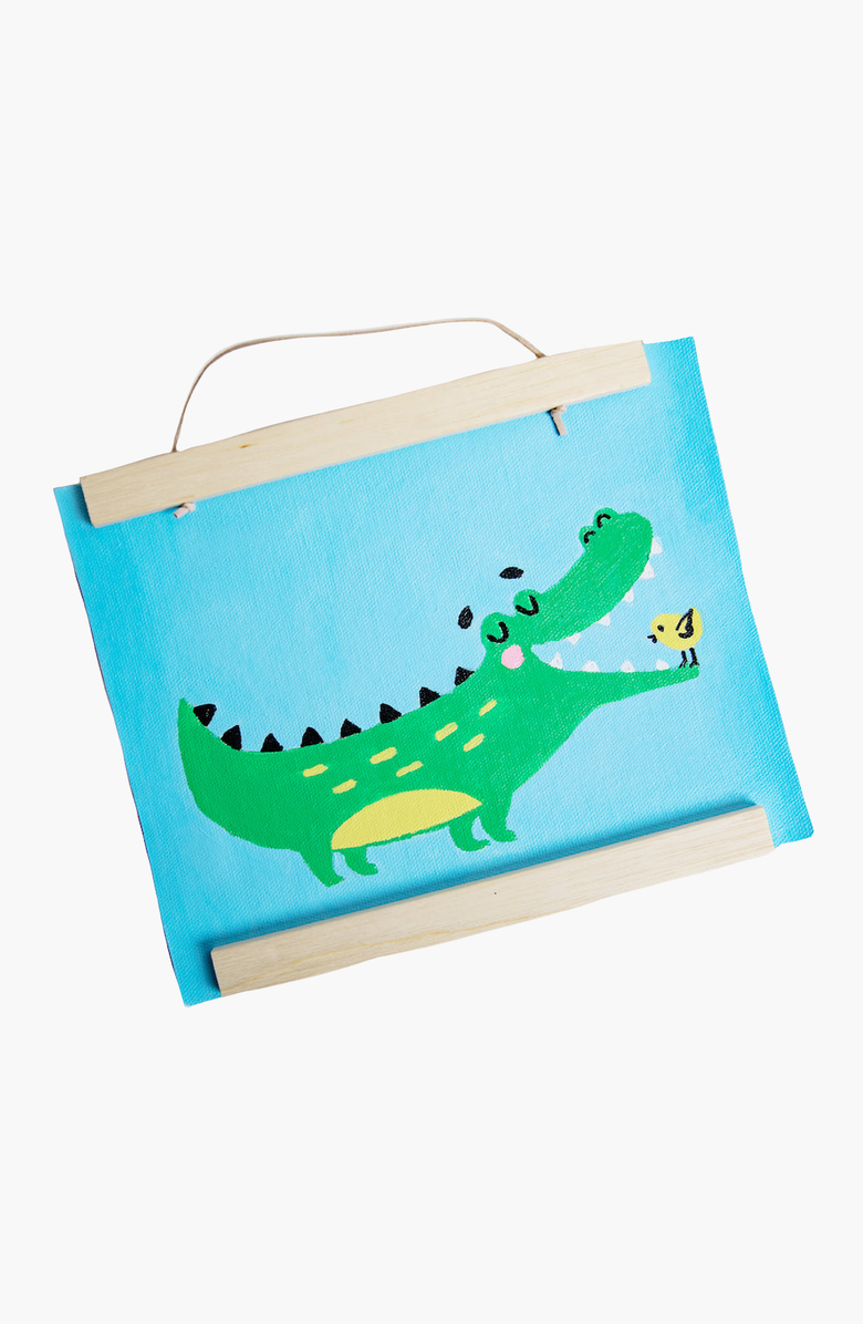 Pink Picasso Kits Later Gator Paint-by-Numbers Kit, Alternate, color, Light Blue Canvas