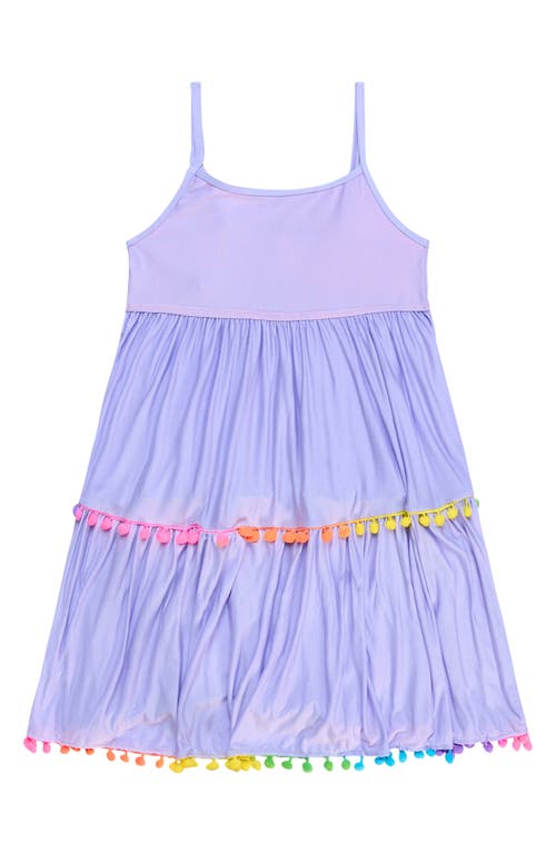 Shop Beach Lingo Kids' Pom Trim Tiered Cover-up Sundress