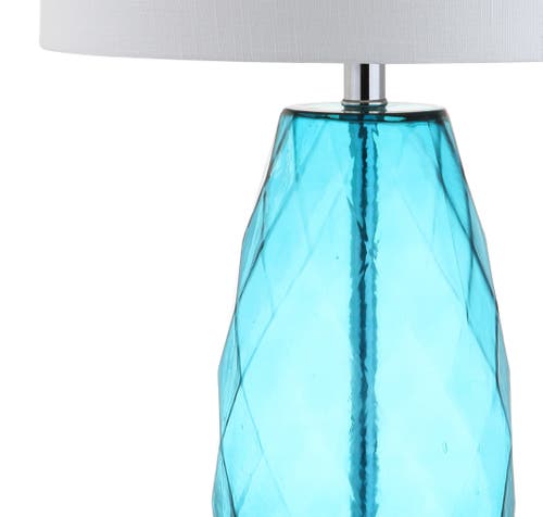 Jonathan Y Juliette 26.5" Glass/metal Led Table Lamp In Moroccan Blue