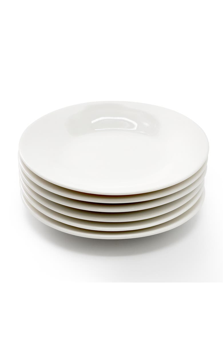 Elama Aspin 12 Piece 2.5 Ounce Porcelain Espresso Cup Set with Saucers, Alternate, color, White