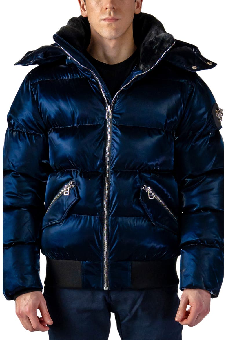 Men's Woody Bomber Quilted Coat, Main, color, ALL WET NAVY