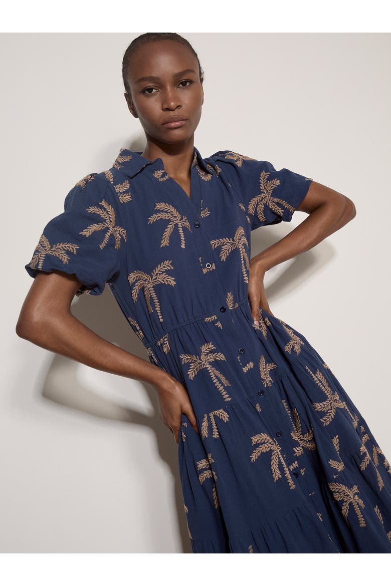 Embroidered Midaxi Dress, Alternate, color, Blue