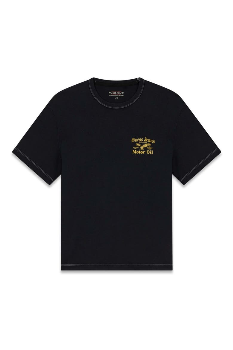 Motor Oil Graphic Muscle Fit T-Shirt, Main, color, JET BLACK MULTI