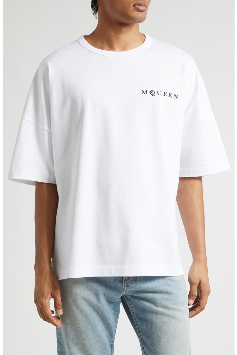 Oversize Logo Graphic T-Shirt, Main, color, WHITE / BLACK