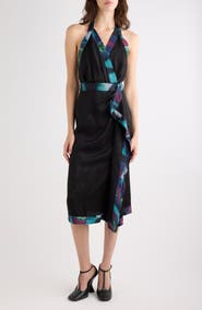 Dries Van Noten Dole Moiré Halter Dress