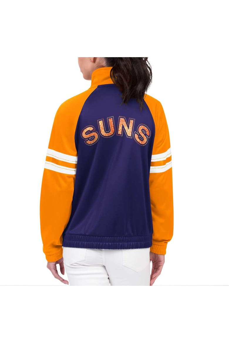 Women's G-III 4Her by Carl Banks Purple Phoenix Suns Main Player Raglan Rhinestone Full-Zip Track Jacket, Alternate, color, Purple