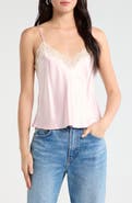 Reformation Teddy Lace Trim Silk Crop Camisole