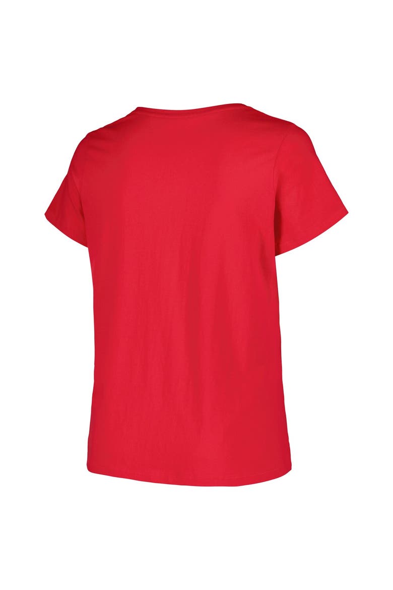 Women's Profile Red Washington Capitals Plus Size Arch Over Logo T-Shirt, Alternate, color, Red